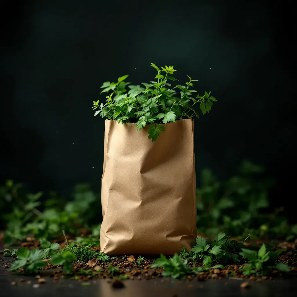 sacs kraft certifiés avec déchets