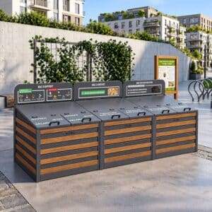 Composteur collectif modulaire Modubio avec trois modules